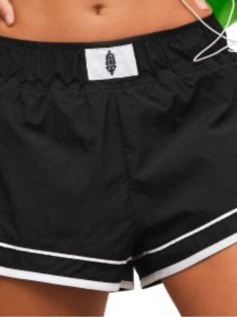FP Movement by Free People Black Athletic Shorts with White Trim